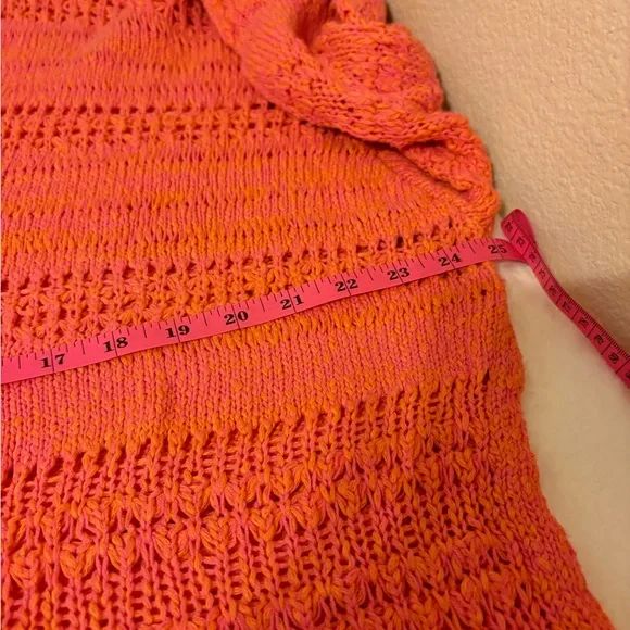 Free People Hot Tropics V-Neck Sweater Pink Large NWT - Picture 12 of 16